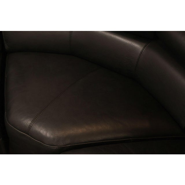 Early 21st Century Italian Homes Contemporary Black Leather Sectional Sofa For Sale - Image 5 of 18