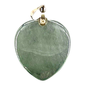 Jadeite Jade in 14k Gold Heart Shaped Very Fine Translucent Pale Apple Green Pendant