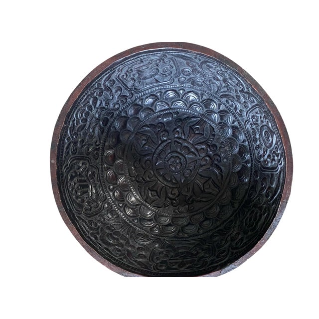 Plastic Pair of Vintage Nepalese Resin Phuru Offering Bowls. 6" Diameter For Sale - Image 7 of 8