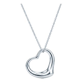 Vintage Elsa Peretti for Tiffany & Co. Open Heart Pendant Necklace 32" Sterling For Sale