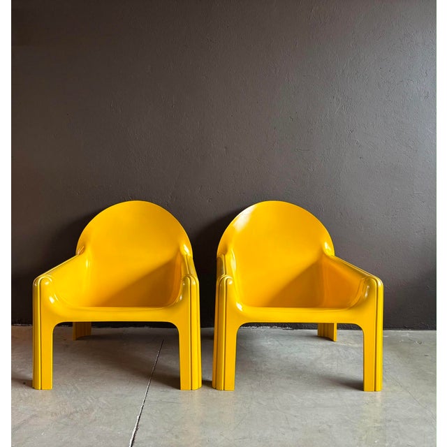 Yelllow Model 4794 Lounge Chairs by Gae Aulenti for Kartell, 1974, Set of 2 For Sale - Image 9 of 9