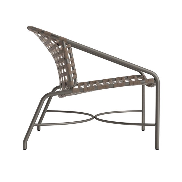Contemporary Brown Jordan Kantan Aluminum Suncloth Lounge Chair, Mica frame with Mica fabric For Sale - Image 3 of 11