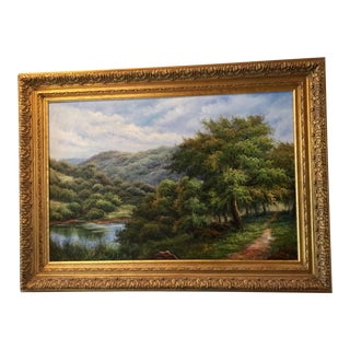1980s Vintage K. Harrison Landscape Oil Painting For Sale