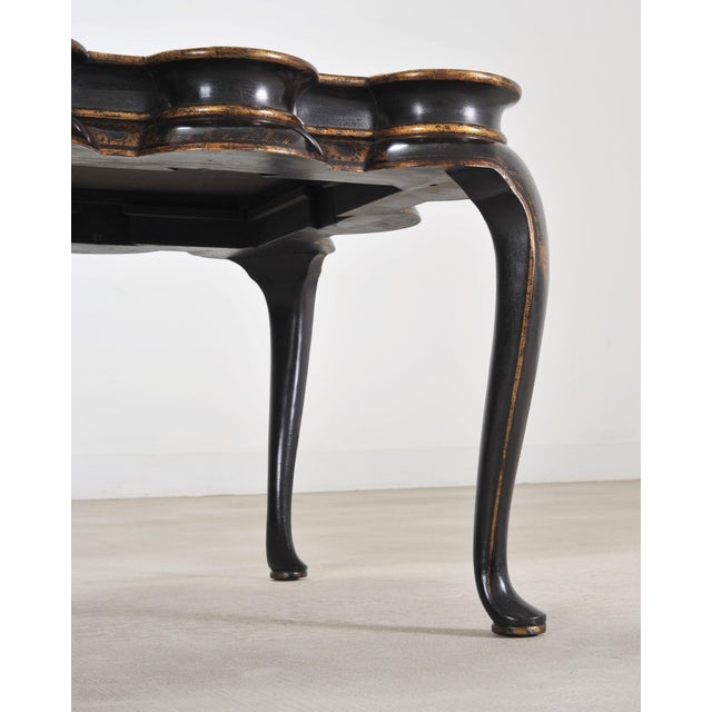 Rose Tarlow Scalloped Coffee Table Chinoiserie Lacquered For Sale - Image 12 of 18