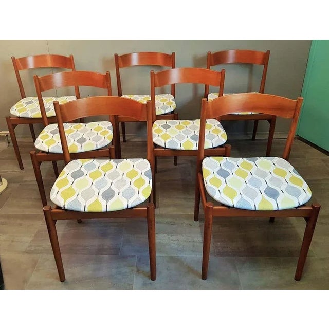 Seven Mid Century Teak chairs model 101 1960 by Gianfranco Frattini for Cassina, Italy years. The wooden chairs are...
