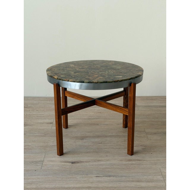 Mid-Century Modern Mid-Century Resin and River Stone Side Table Attributed to Arvid Hærem For Sale - Image 3 of 11
