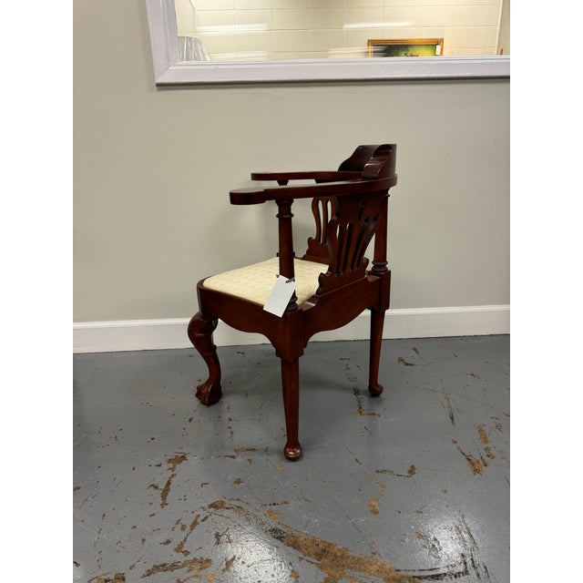 Wood 1980s English Cherry Chippendale Style Corner Chair For Sale - Image 7 of 11