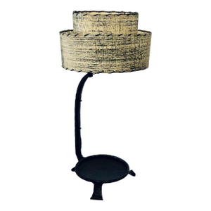MCM Wrought Iron Table Lamp With Period Shade