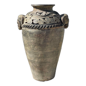 Late 20th Century Thailand Ban Chiang Vintage Earth Ware Terracotta Elephant Floor Vase