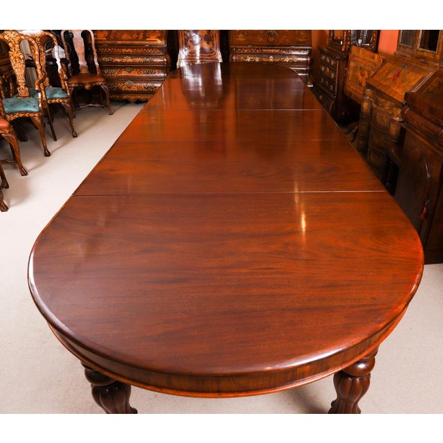 Antique Flame Mahogany Extending Dining Table and Chairs, 1800s, Set of 17 For Sale - Image 10 of 18