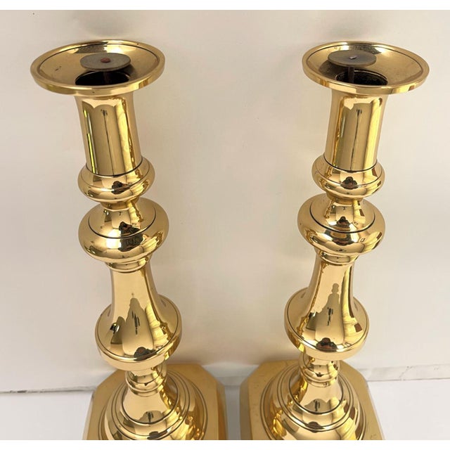 Vintage English Brass Push Up Candle Holders a Pair Chairish