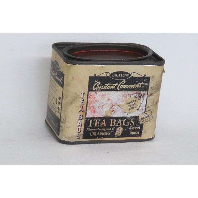 Bigelow Constant Comment Tea Bag Tin Lidded Canister With Gold Foil Label 4905b For Sale - Image 4 of 12