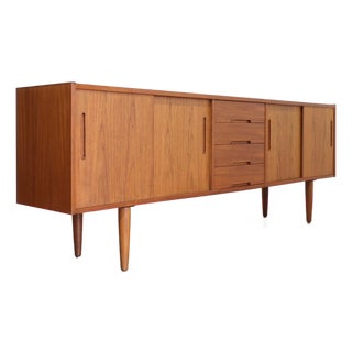 1960s Mid Century Modern Vintage Teak Credenza Sideboard by Nils Jonsson Scandinavian For Sale