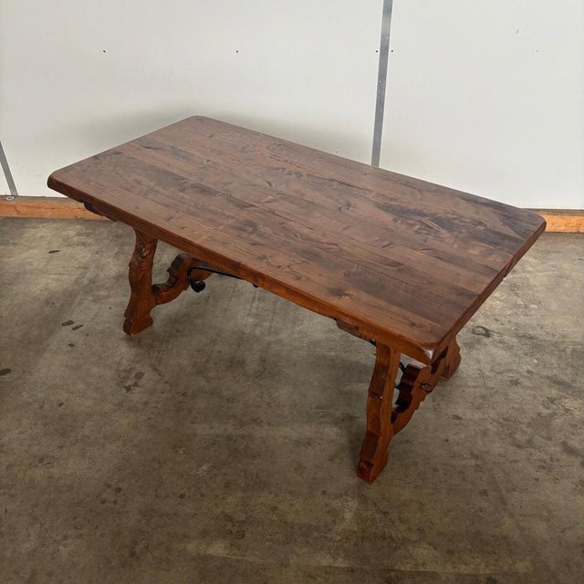 Dining Table with Cast Iron Details, Spain For Sale - Image 5 of 16