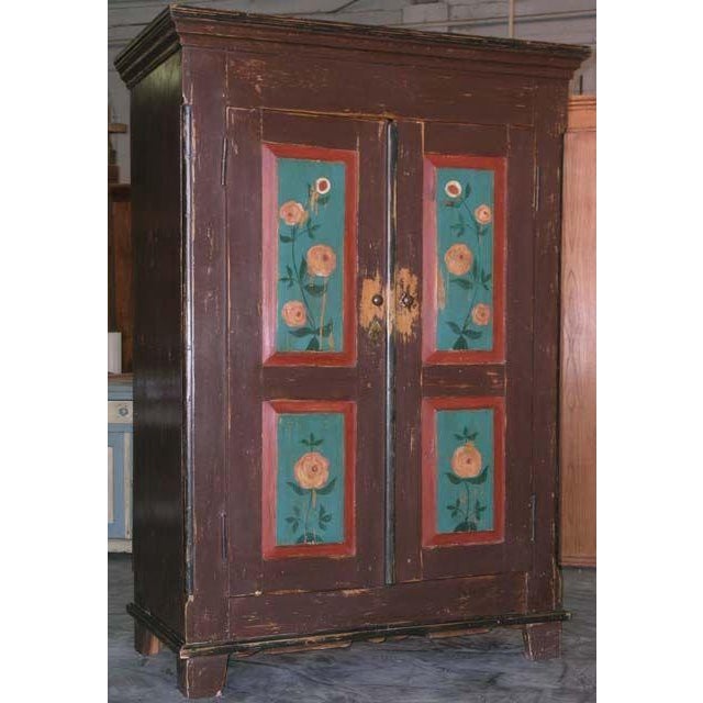 Folk Art Folk Art Painted Armoire, Circa 1850 For Sale - Image 3 of 10