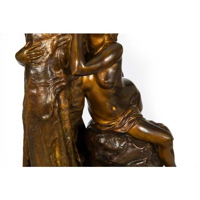 French Art Nouveau Bronze Sculpture Wagner’s “Tannhauser” After Louis Chalon For Sale - Image 12 of 18