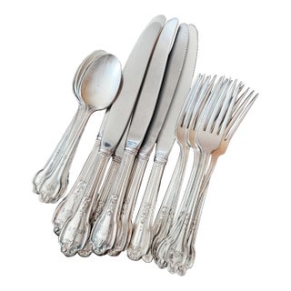 Vintage Silver Plated Flatware Service for 6 From the Fontainebleau Hotel Miami Beach - 18pcs For Sale
