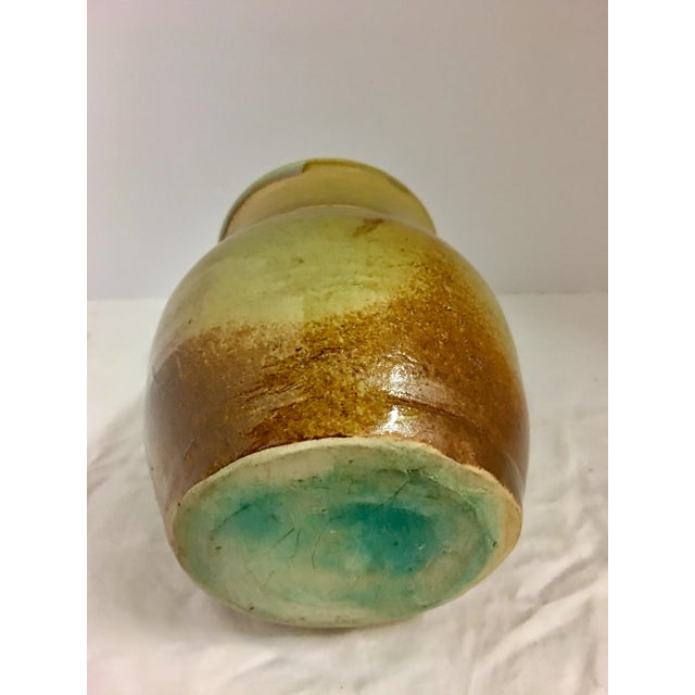 Vintage Ceramic Vase With Aqua Interior For Sale - Image 9 of 10