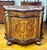 French Louis XV Style Bombe Commode – Floral Marquetry, Marble Top & Gilded Bronze Details For Sale - Image 4 of 4