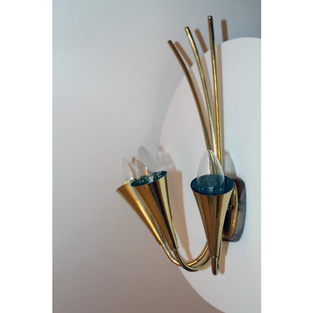 Metal Wall Lamp with Three Lights by Rupert Nikoll, 1950s For Sale - Image 7 of 8