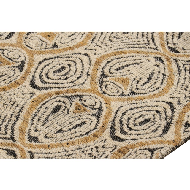Rug & Kilim’s Moroccan Style Rug in Cream White and Gold Geometric Patterns - 6x9 For Sale In New York - Image 6 of 7