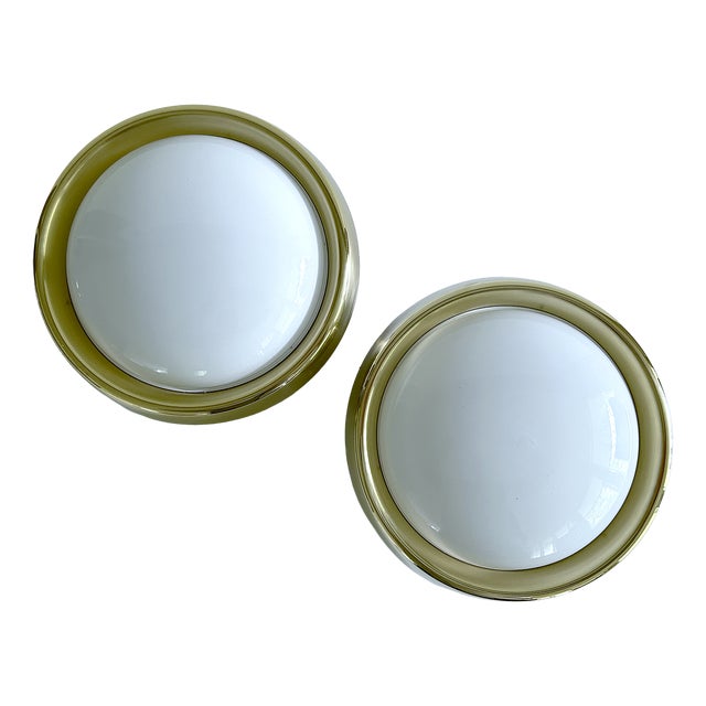Vintage Brass and Glass Sconce from Limburg, Set of 2 For Sale