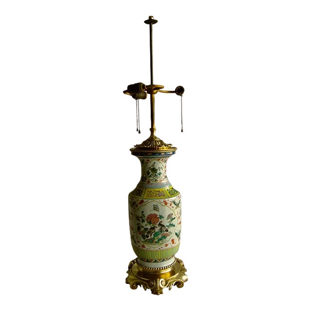 19th Century Large Chinese Vase Bronze Mounted Lamp For Sale