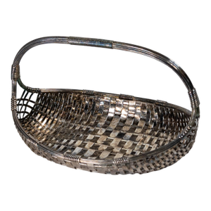 Mid-Century Modern Silverplate Woven Basket by WMF