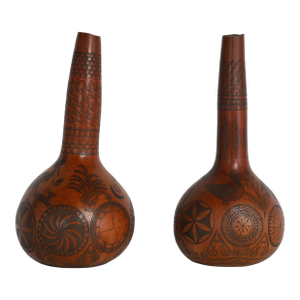 Pair of Antique Cyprus Engraved Gourds