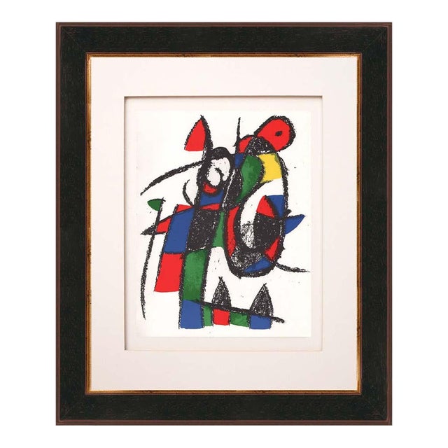 Joan Miro Original Lithograph V2-2 Mourlot 1975 Framed For Sale