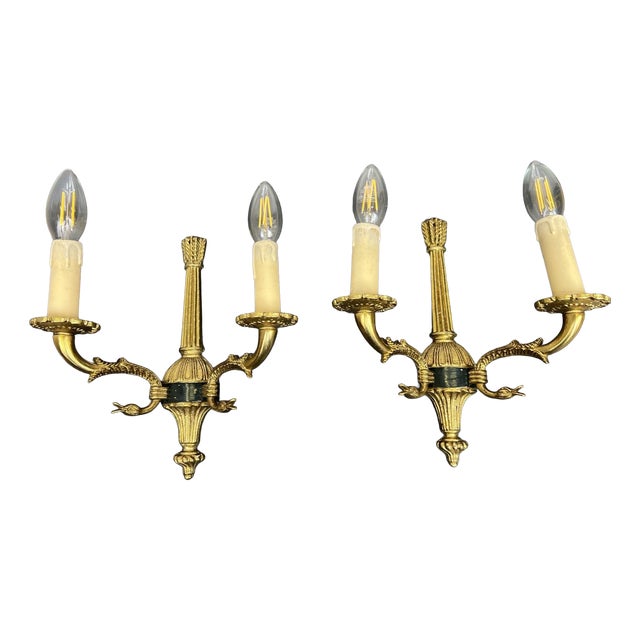 Vintage French Style Wall Sconces, Set of 2 For Sale