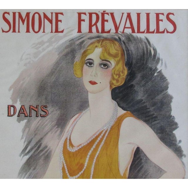 Vintage Poster Marcel Vertes Simone Frevalles Dans La Malibran 1923, Framed For Sale - Image 4 of 9