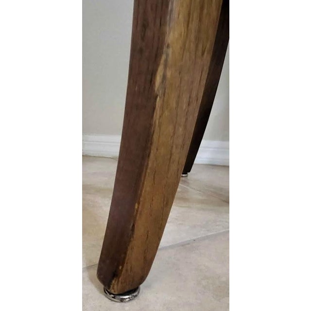 Terra Cotta Gasser Leather Bar Stools Custom Made - A Pair For Sale - Image 8 of 9