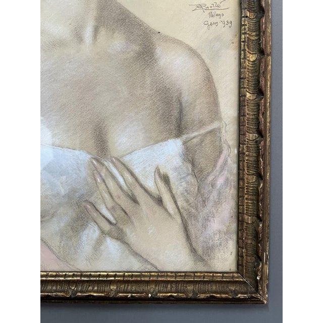 1930s Female Portrait, 1939, Pastel Artwork For Sale - Image 5 of 7
