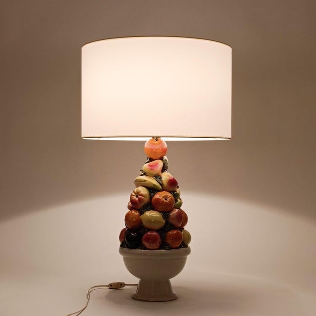 Rococo Large Ceramic Table Lamp from Hispania, 1950s For Sale - Image 3 of 13