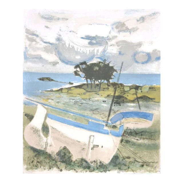 Michel Rodde, Landscape, Lithograph, 1960s For Sale