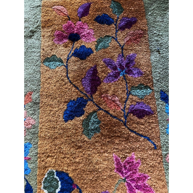Textile Antique Art Deco Chinese Rug, 2' X 4' C-1920, Imperial Garden. #17605 For Sale - Image 7 of 11