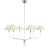 Amber Lewis for Visual Comfort Signature Griffin Grande Tail Chandelier in Polished Nickel and Parchment Leather with Linen Shades For Sale