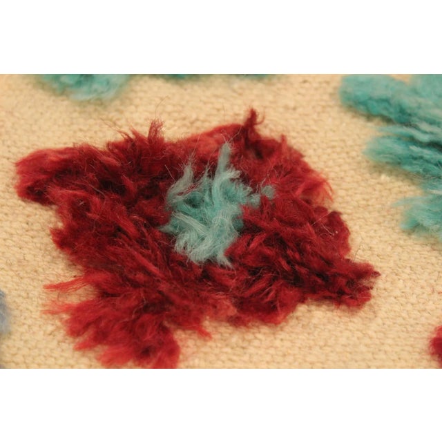 Textile 1990s 1990s Abstract Moroccan High-Low Beige/Blue Wool Rug - 8'1'' X 10'1'' For Sale - Image 7 of 8