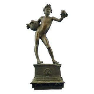 Vincenzo Gemito, Art Nouveau Nude Sculpture of Water Carrier with a Fountain, Late 1800s, Bronze For Sale