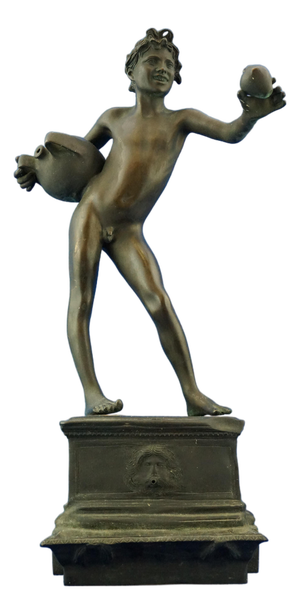 Vincenzo Gemito, Art Nouveau Nude Sculpture of Water Carrier with a Fountain, Late 1800s, Bronze