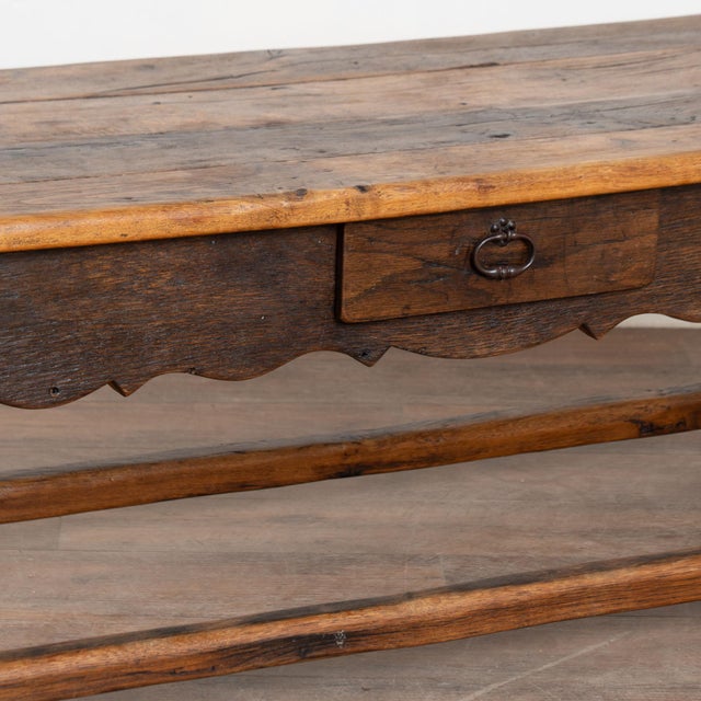 20th Century French Oak Coffee Table With Drawer For Sale - Image 9 of 12