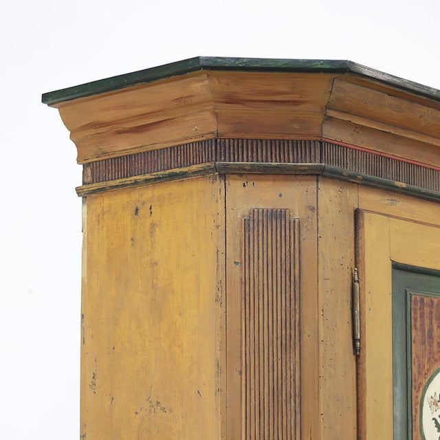 Rustic Farmhouse Painted Folk Art Bridal Cabinet For Sale - Image 14 of 15