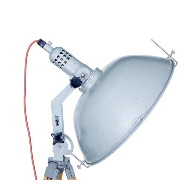 White Mid-Century Theatre Lamp from Jupiterlicht For Sale - Image 8 of 10