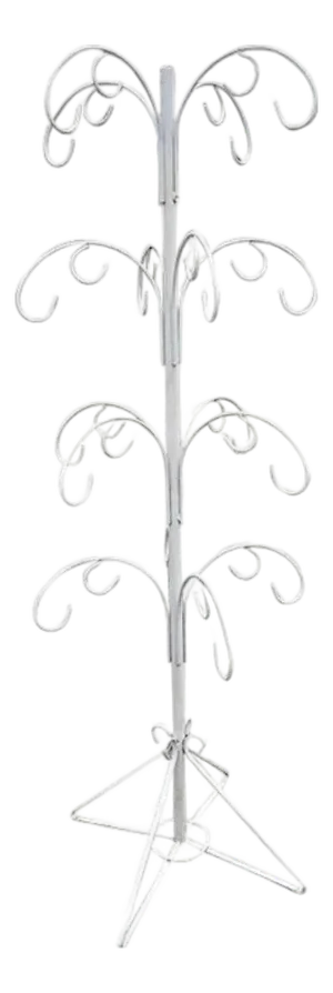 Late 20th Century Whimsical 74" Tall Wrought Iron 16 Hook Garden Ornament Planter Pot Stand Holder
