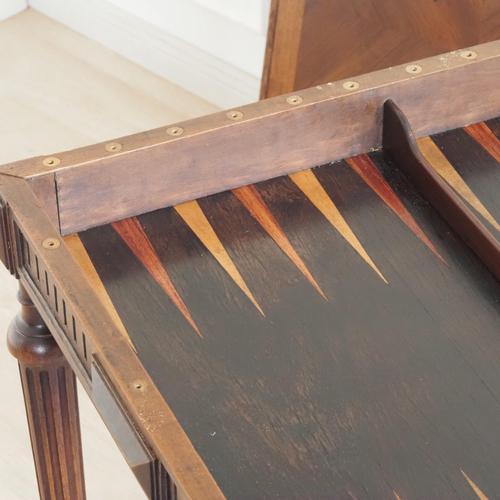 Antique French Walnut Gaming Table with Removable and Rotating Top For Sale - Image 15 of 18