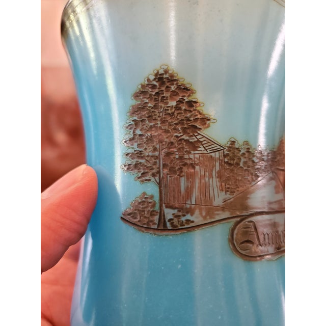 Late 19th Century Antique Bohemian Glass Moser Opaline Architectural Goblet For Sale - Image 5 of 9