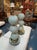 This product is a pair of elegant pale blue Murano glass ball form lamps with gold accents. These lamps are beautifully...