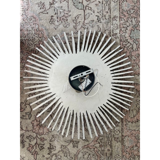 Mid-Century Modern Remains Lighting Mid-Century Modern Rare Tony Duquette Aurora Leaf Ceiling Light in Silver For Sale - Image 3 of 4