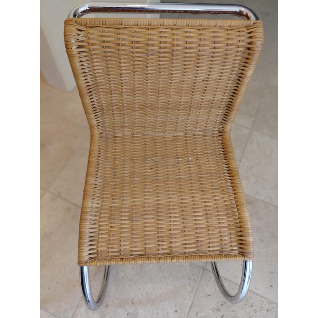 Mies Van Der Rohe Chairs - 1970's Cantilevered Caned/Chrome Chairs For Sale - Image 10 of 11
